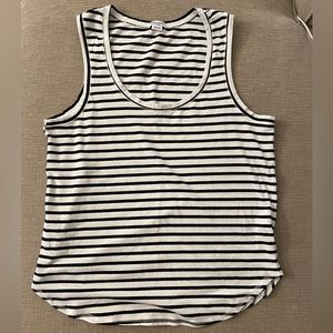 Splendid black and white striped tank. Size L.